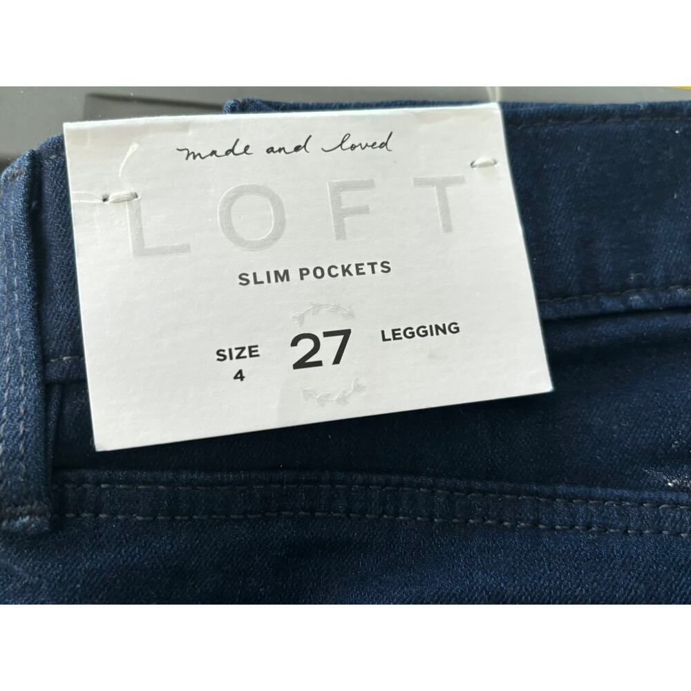 LOFT Skinny Jeans Slim Pockets Dark Wash Women’s 27 / 4 Stretch Denim NWT - Picture 3 of 5